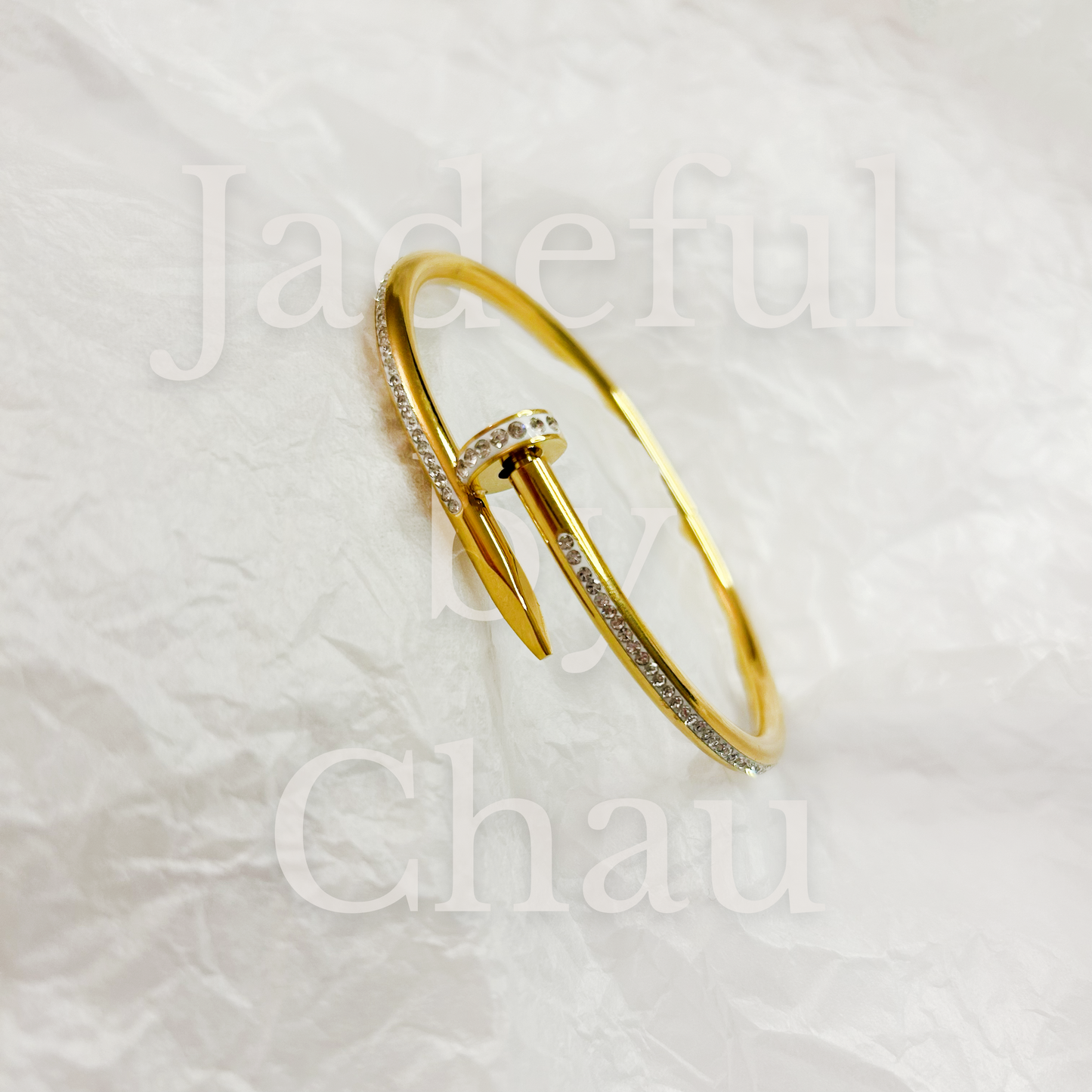JIN FULL CRYSTAL Armreif – Gold