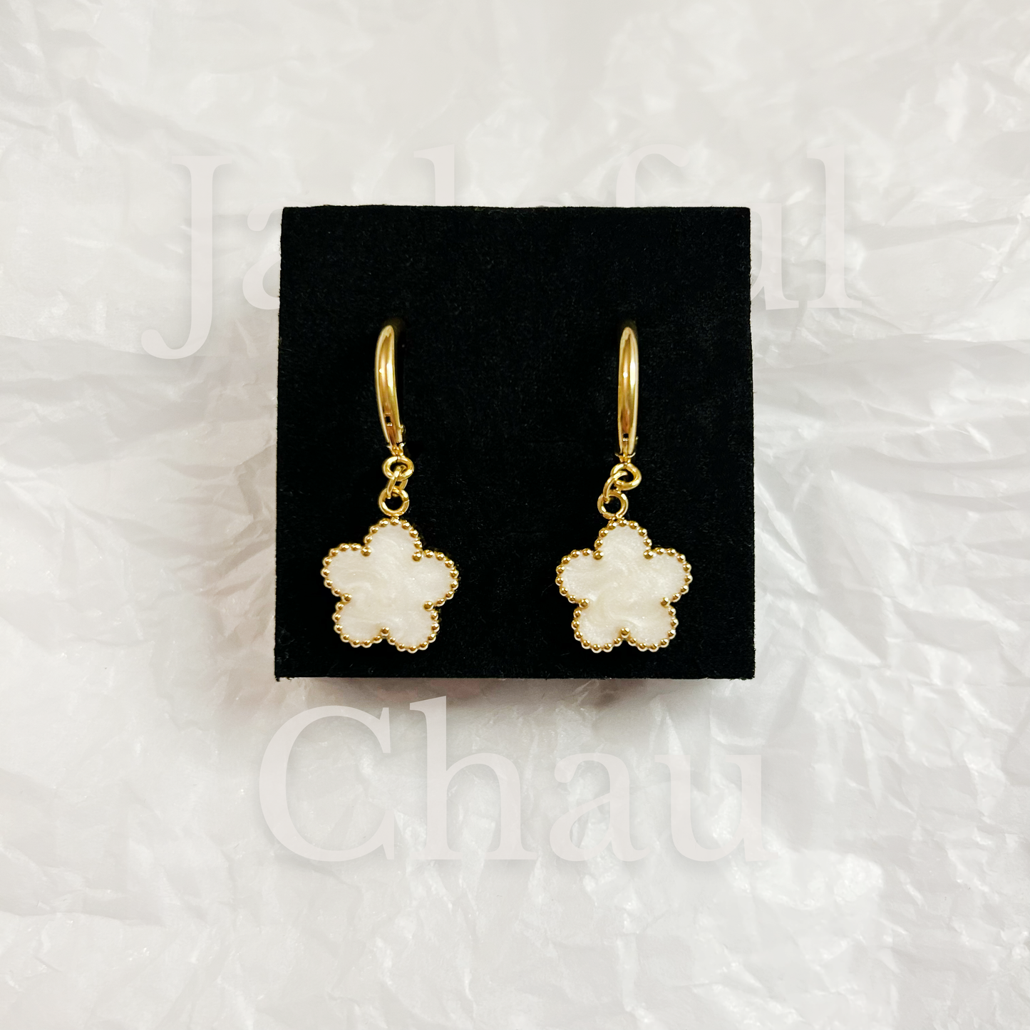 BLOOM DANGLE Ohrringe – Weiss