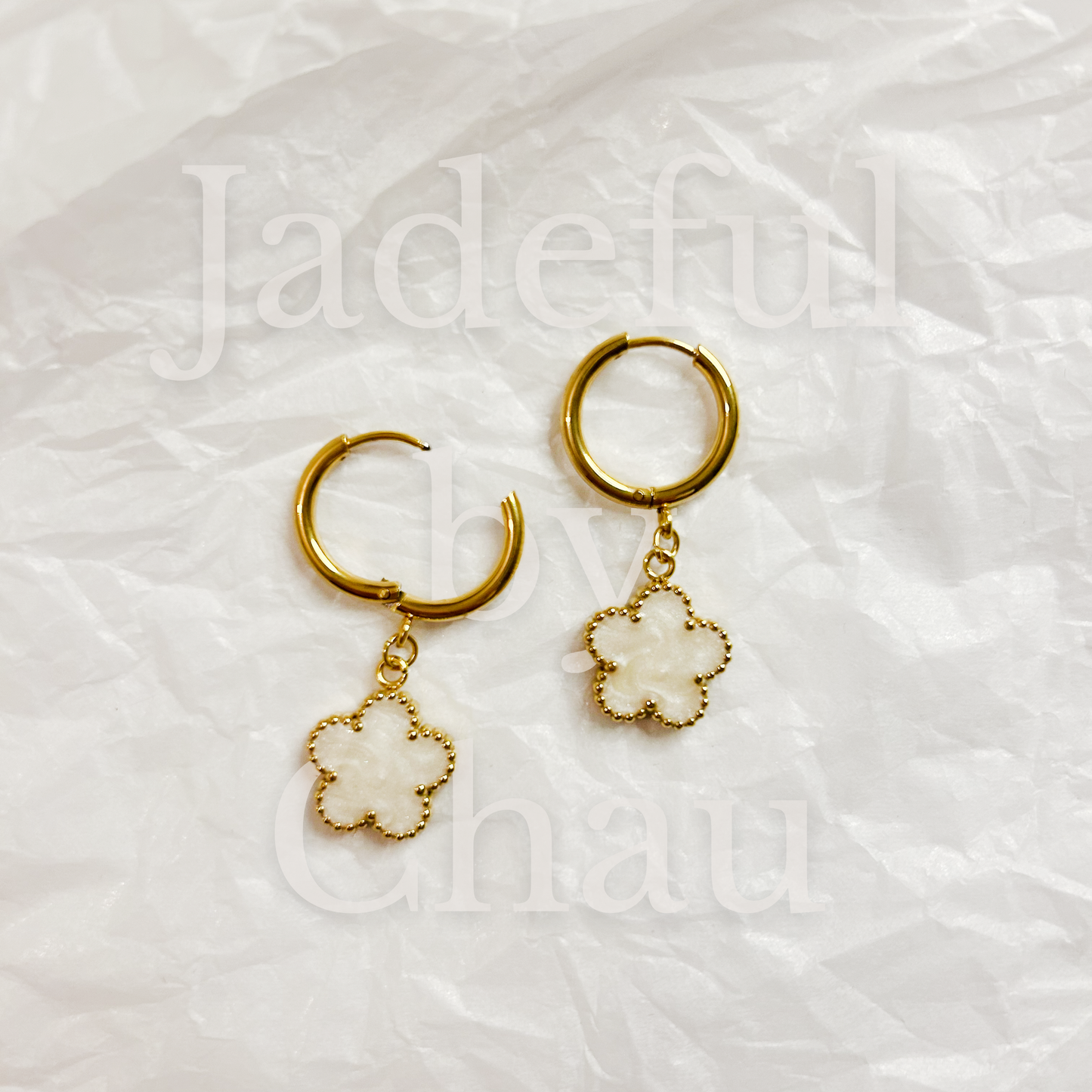 BLOOM DANGLE Ohrringe – Weiss