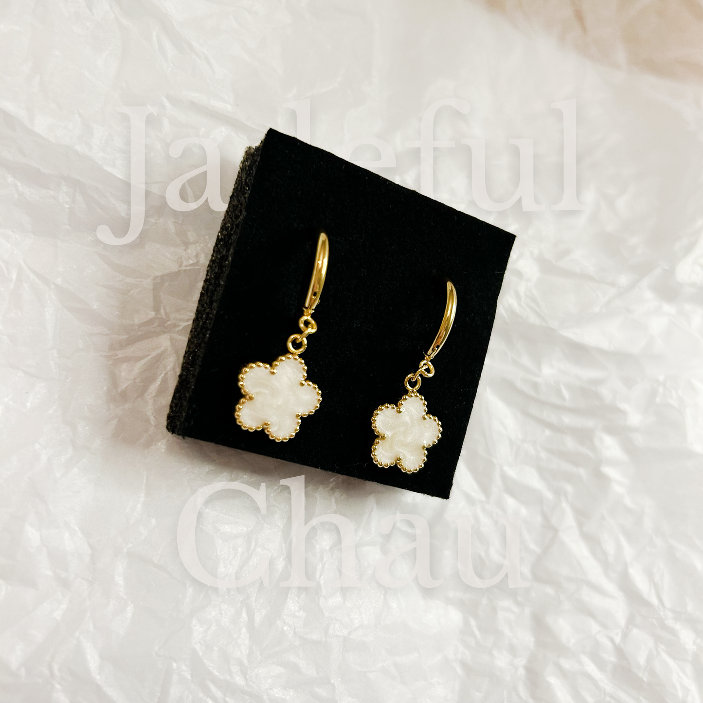 BLOOM DANGLE Ohrringe – Weiss