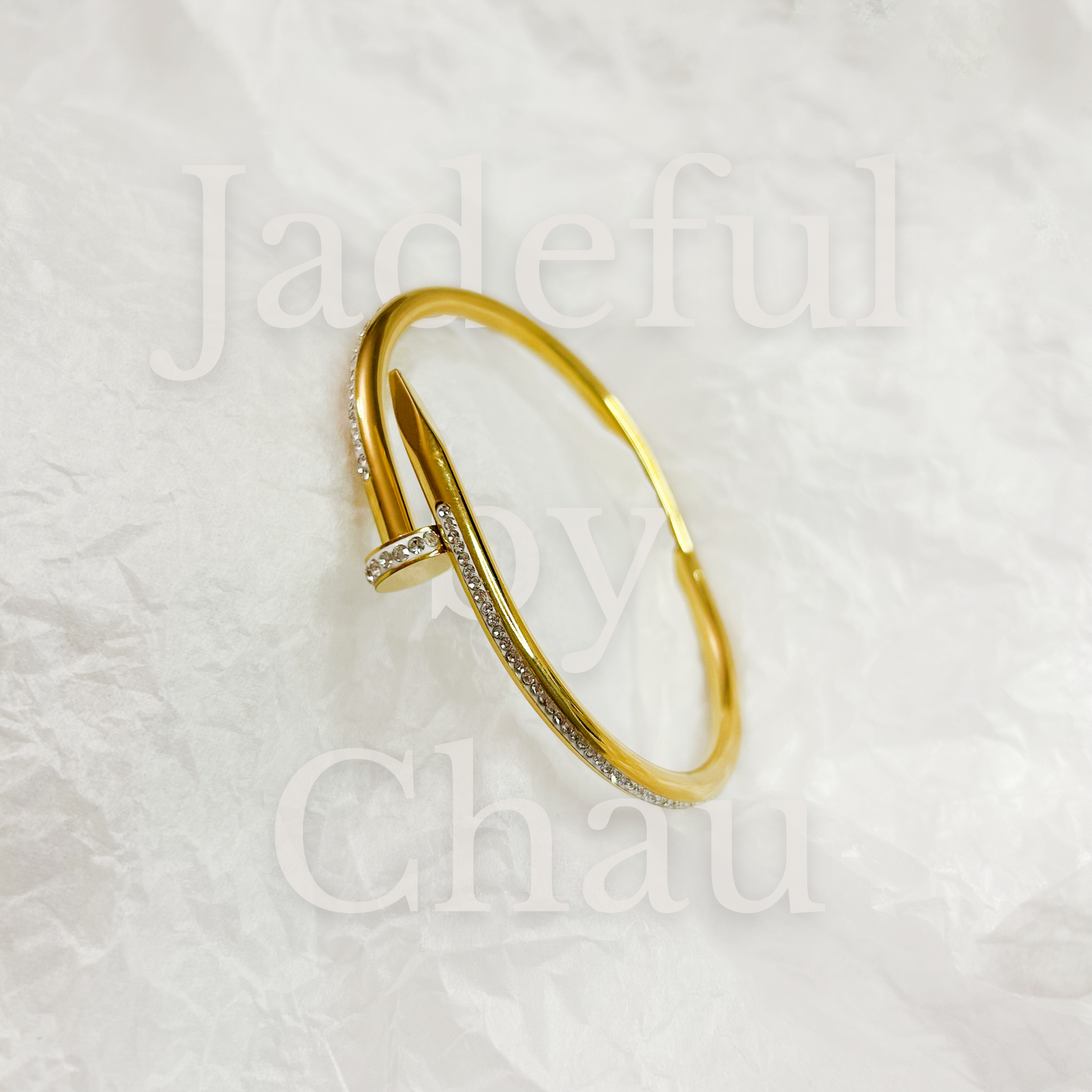 JIN FULL CRYSTAL Armreif – Gold