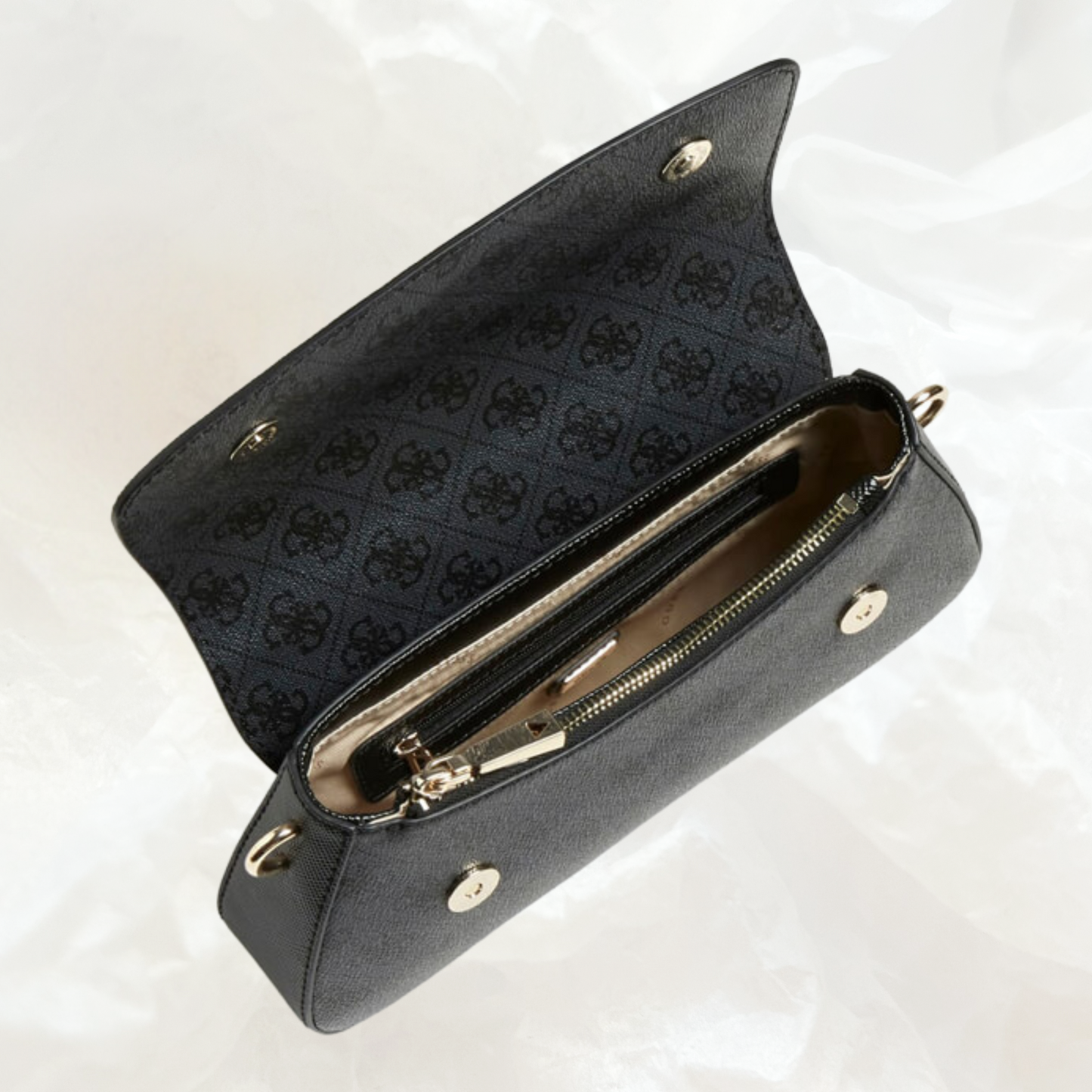 GUESS Cordelia Flap Shoulder Bag Handtasche – coal grau