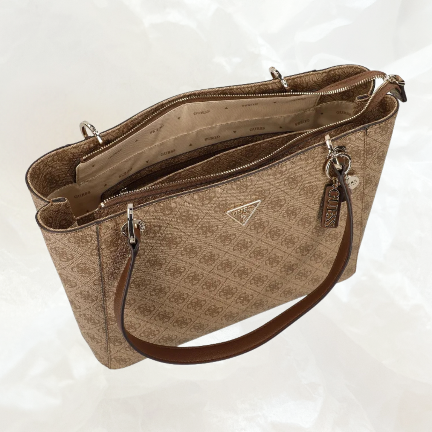 GUESS Noelle Shopper Tote Bag Handtasche – latte brown braun
