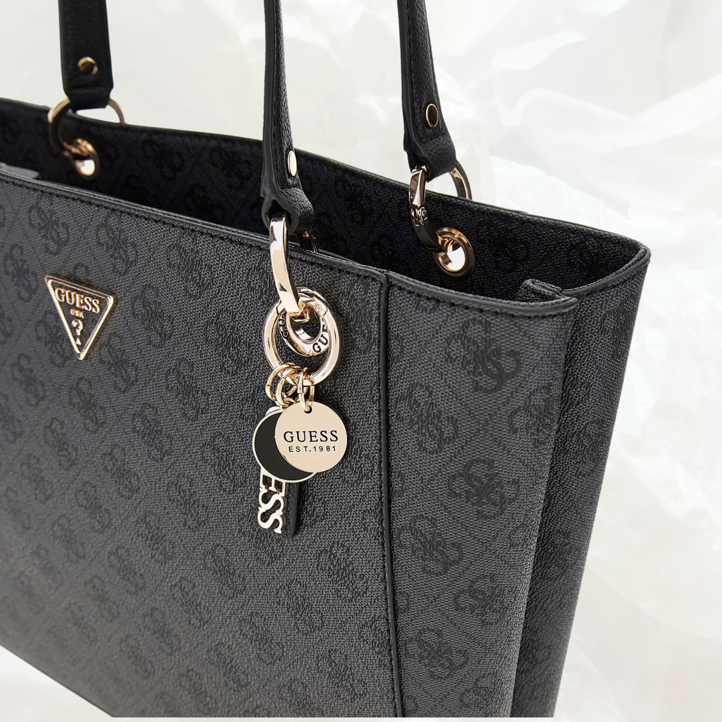GUESS Noelle Shopper Tote Bag Handtasche – coal grau