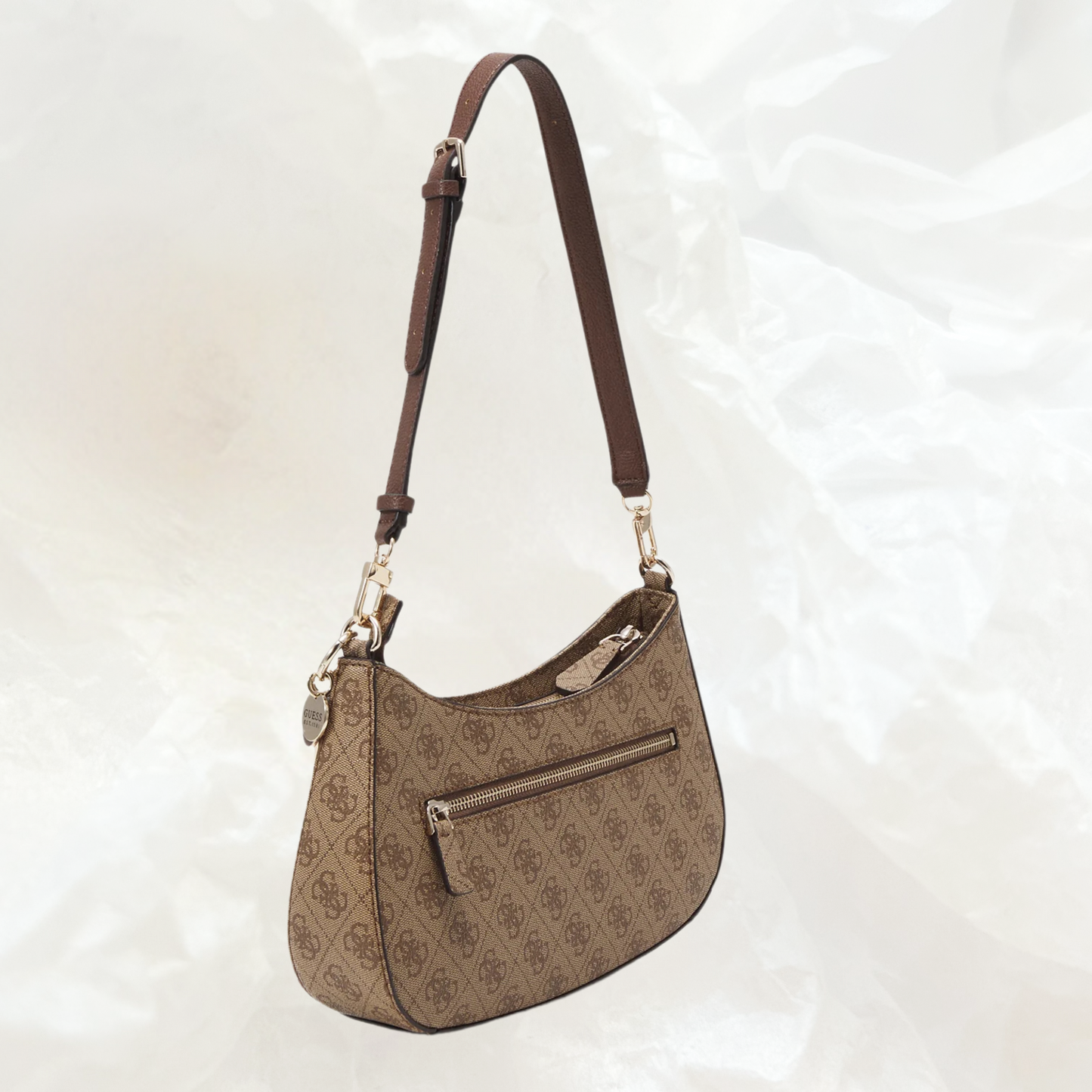 GUESS Noelle Top Zip Shoulder Bag Handtasche – latte brown braun