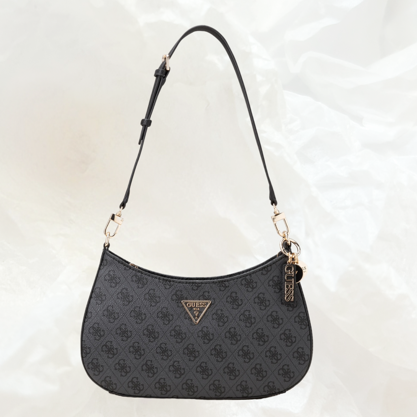 GUESS Noelle Top Zip Shoulder Bag Handtasche – coal grau