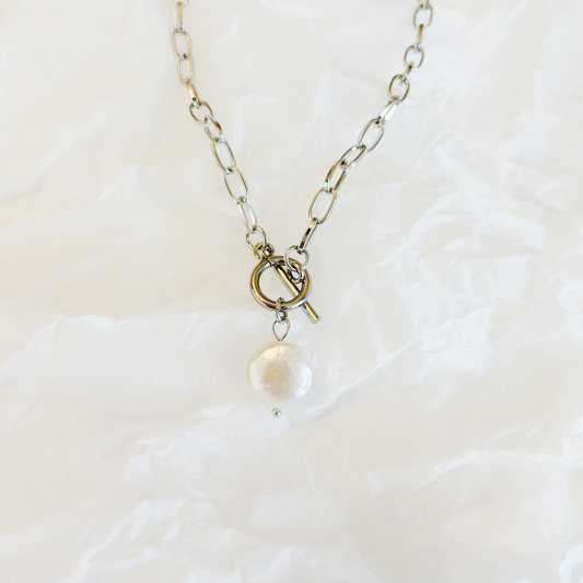SINGLE PEARL Halskette – Silber