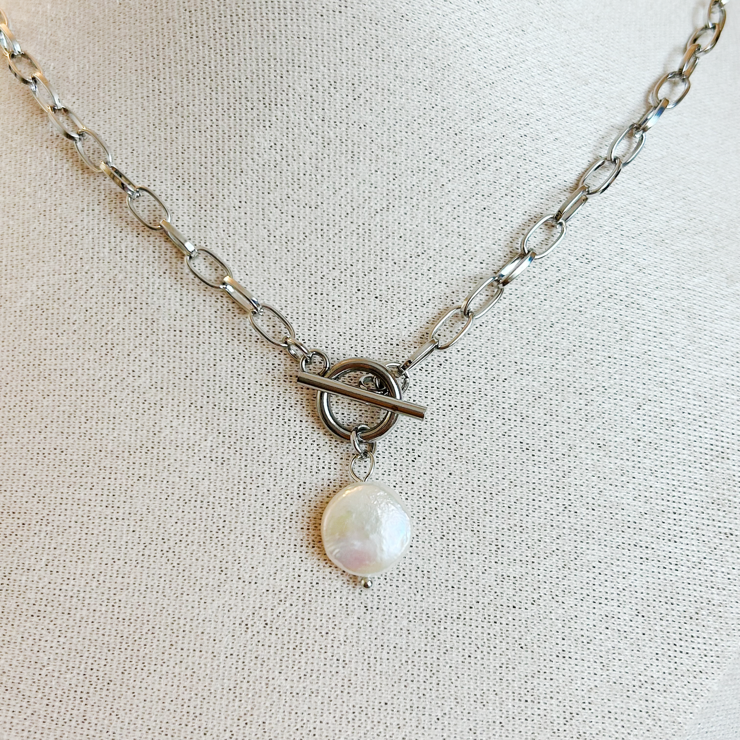 SINGLE PEARL Halskette – Silber