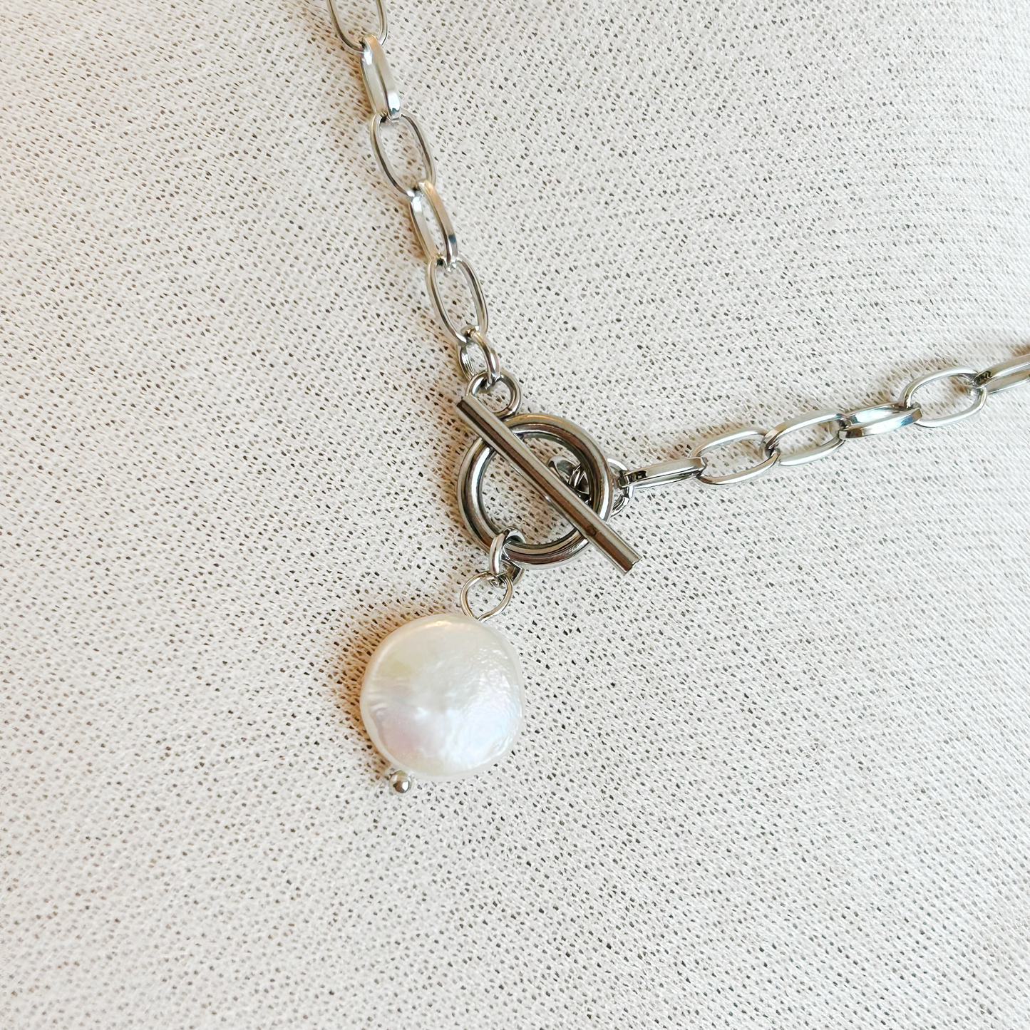 SINGLE PEARL Halskette – Silber