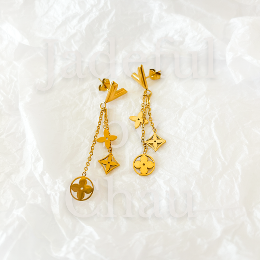 V DANGLE Ohrringe – Gold