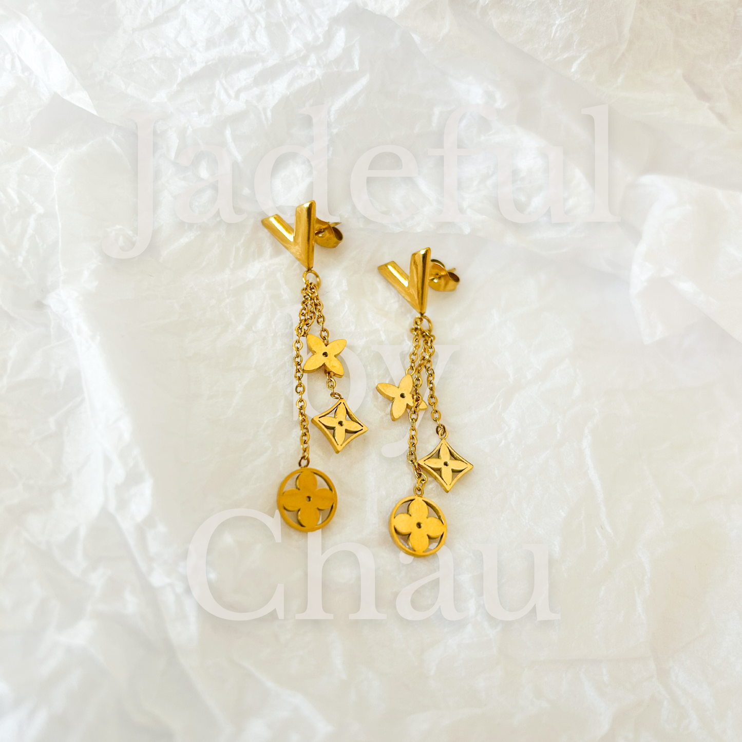 V DANGLE Ohrringe – Gold