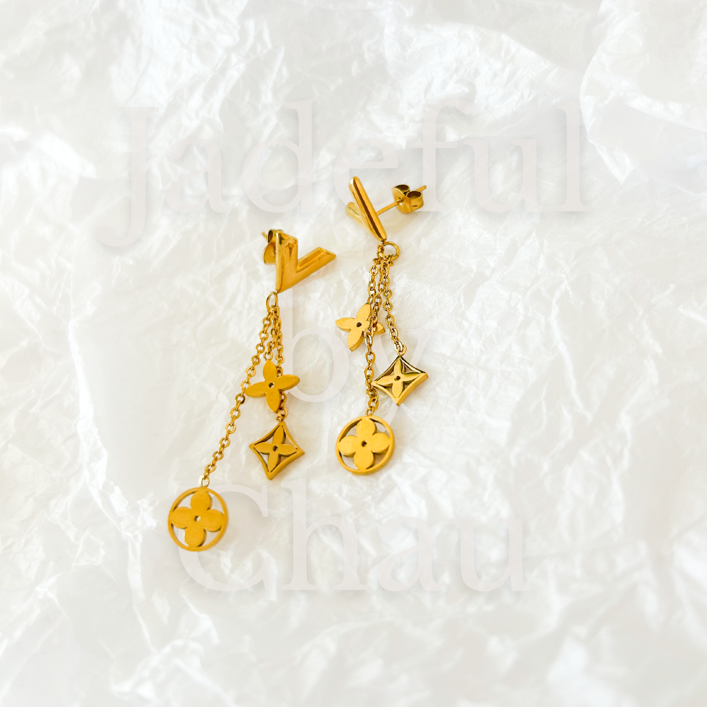 V DANGLE Ohrringe – Gold