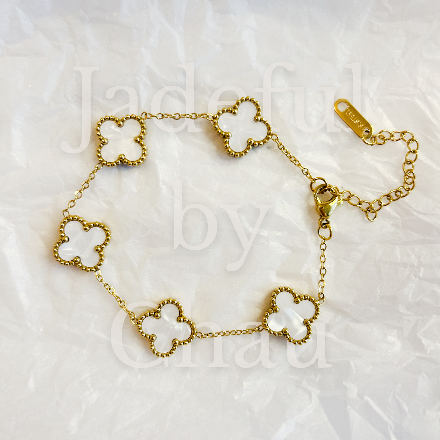 CLOVER bracelet – mother-of-pearl white