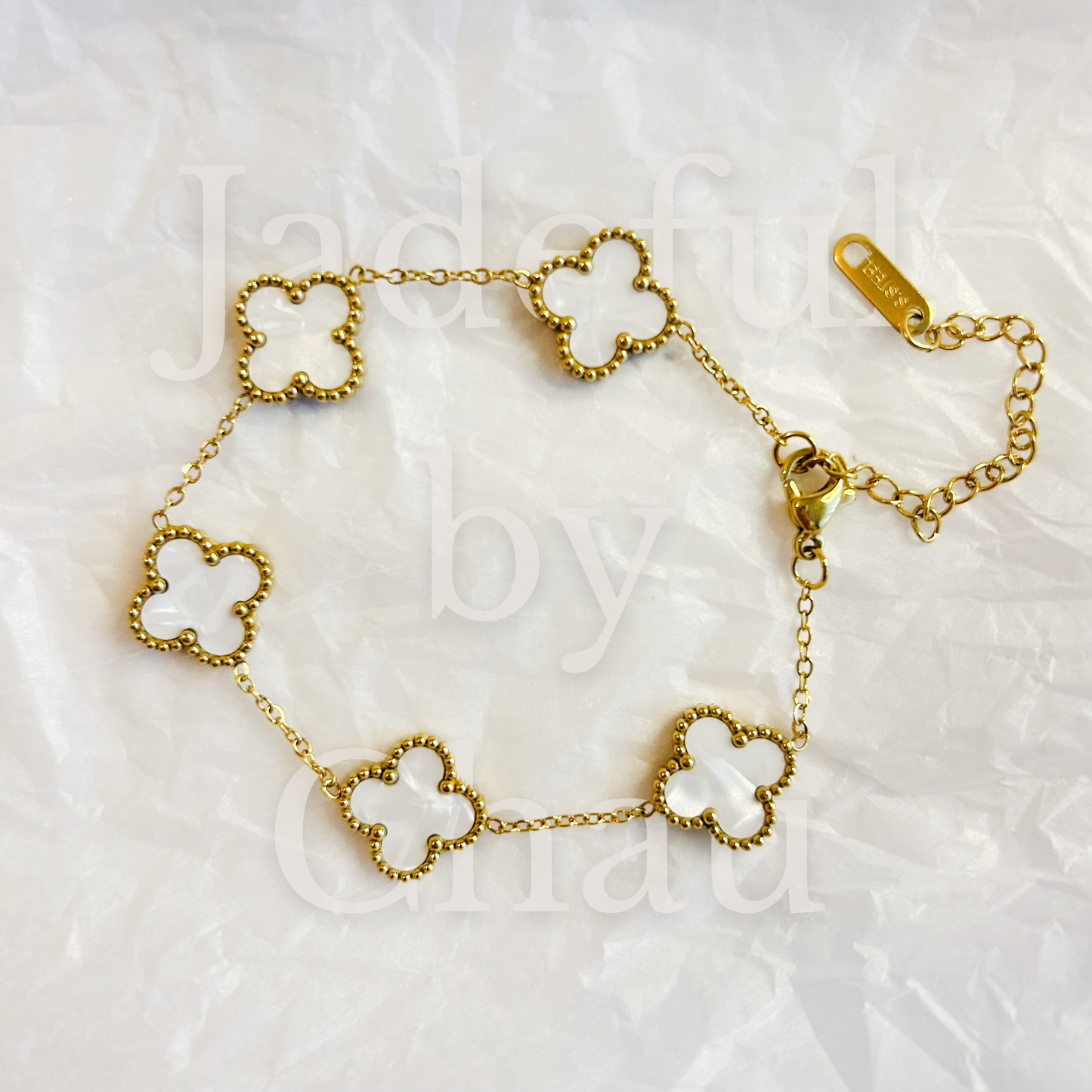 CLOVER bracelet – mother-of-pearl white