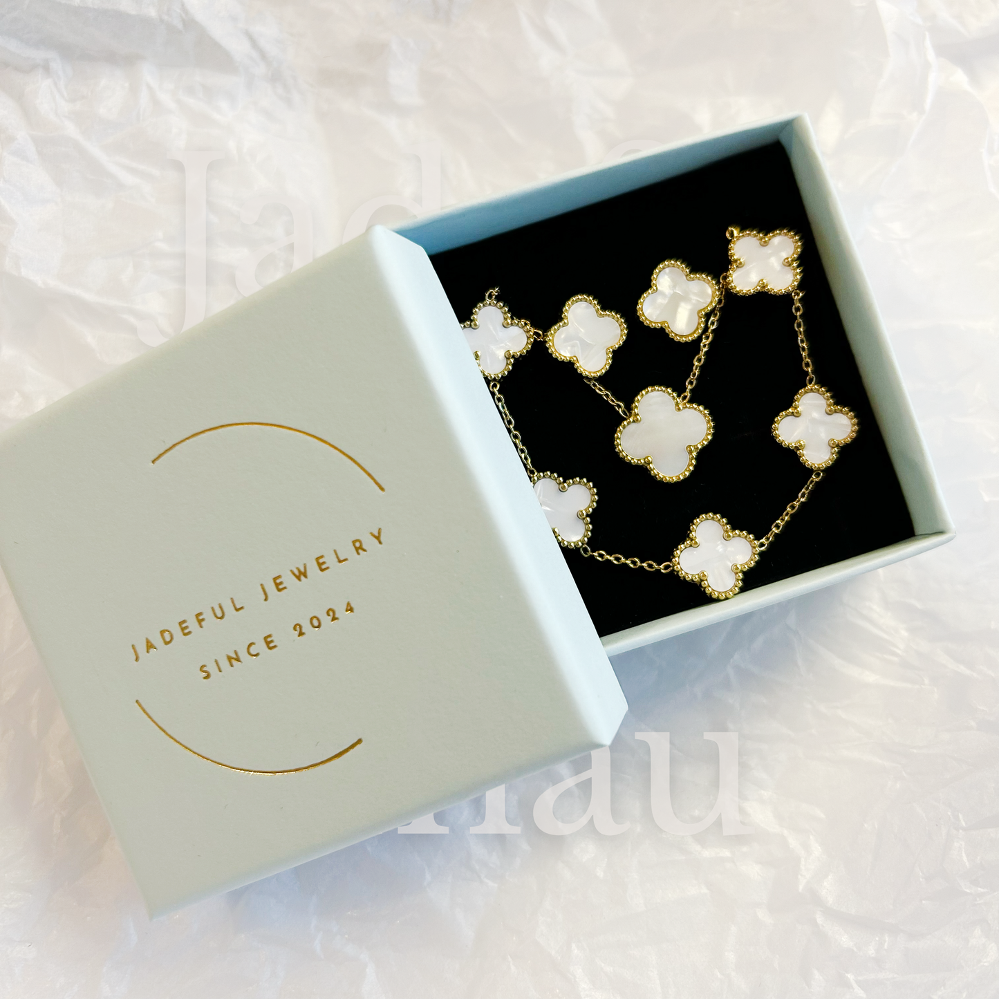 CLOVER bracelet – mother-of-pearl white