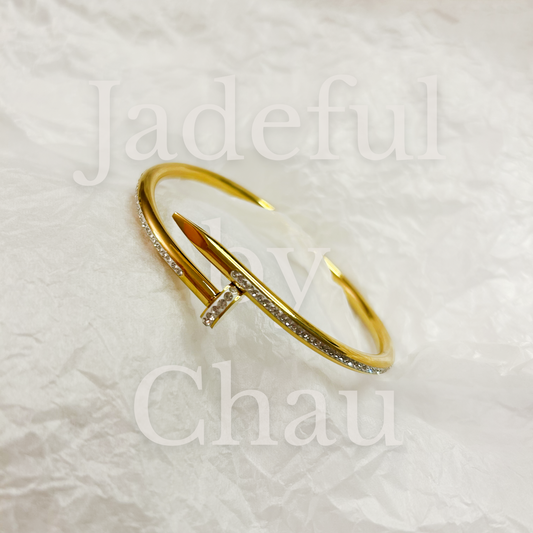 JIN FULL CRYSTAL Armreif – Gold