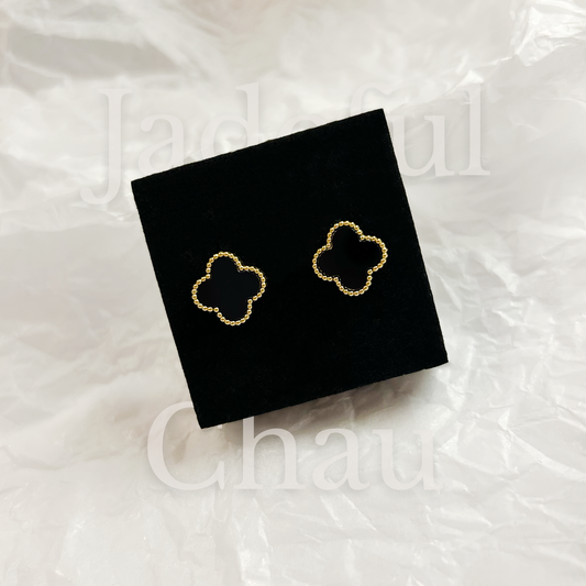 CLOVER Ohrstecker – Schwarz