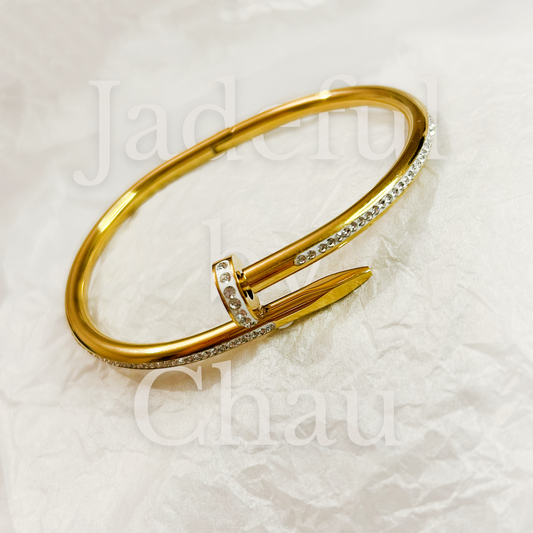 JIN FULL CRYSTAL Armreif – Gold