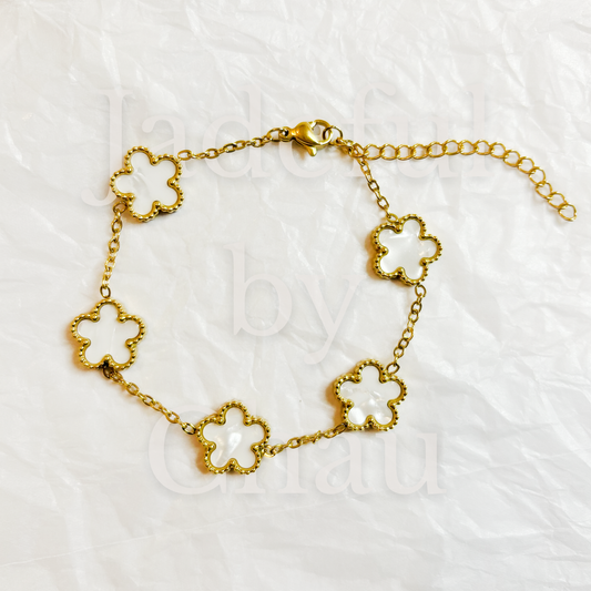 BLOOM Armkette – Perlmuttweiss