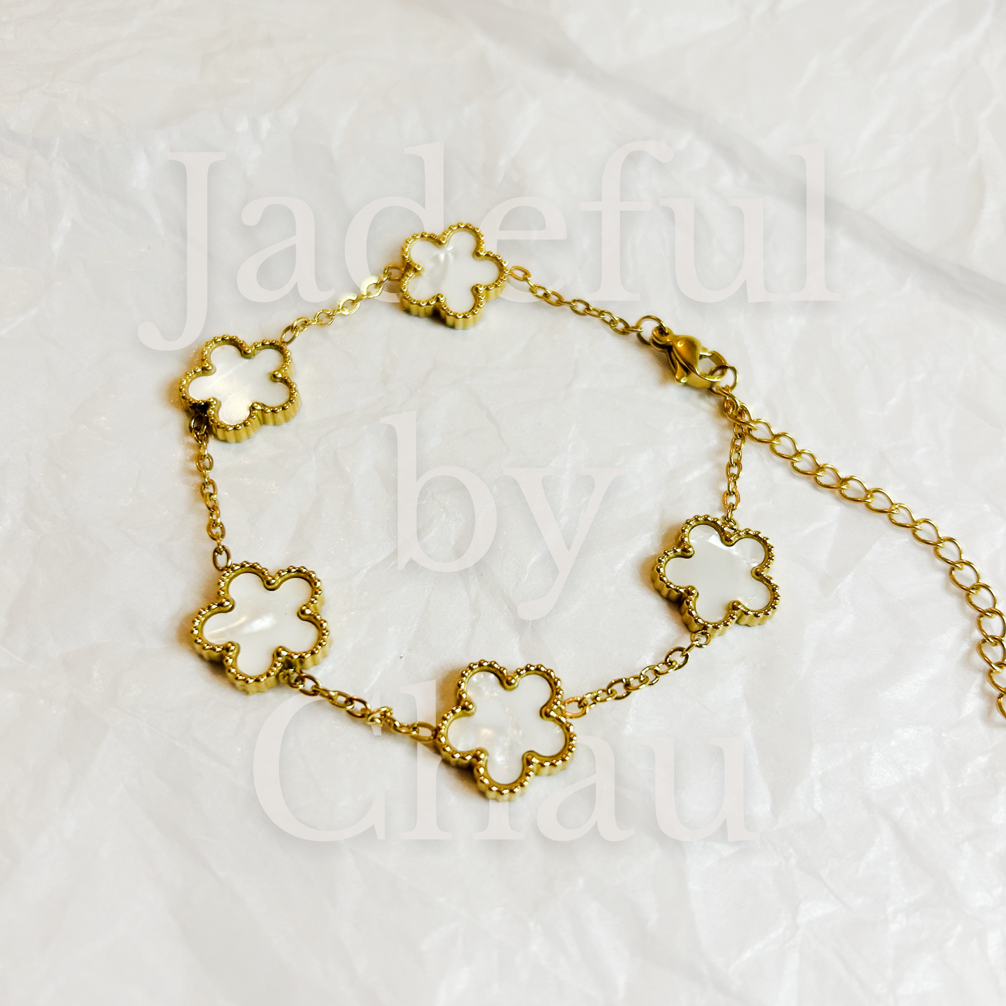 BLOOM Armkette – Perlmuttweiss