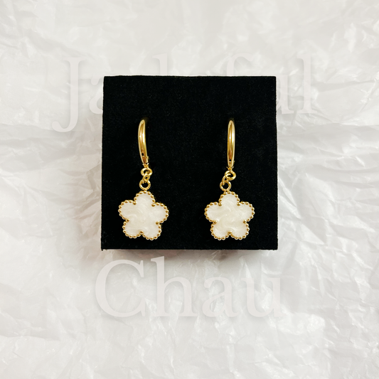 BLOOM DANGLE Ohrringe – Weiss
