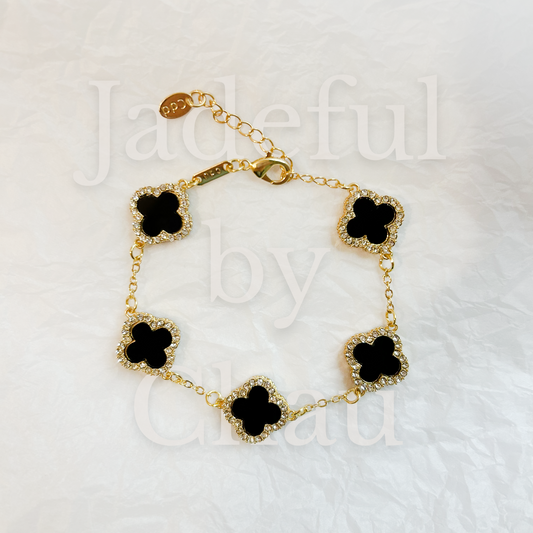 CLOVER GLIMMER NOIR Armkette – Gold