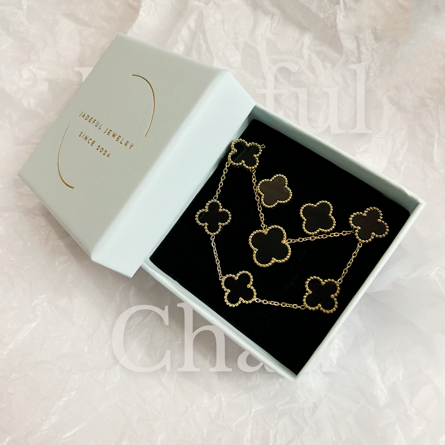 CLOVER jewelry set – black