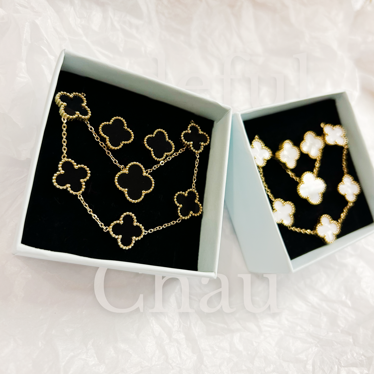 CLOVER jewelry set – black