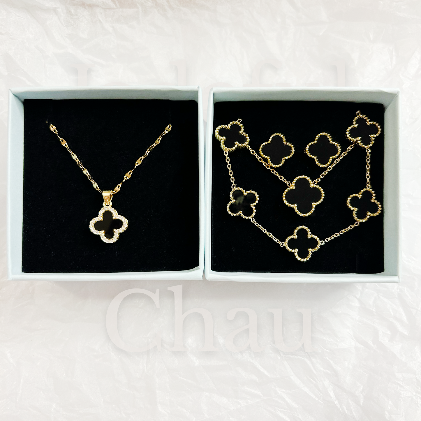 CLOVER jewelry set – black