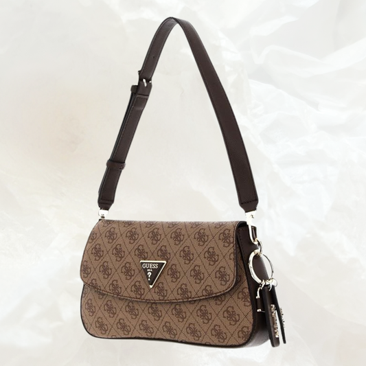 GUESS Cordelia Flap Shoulder Bag Handtasche – latte brown braun