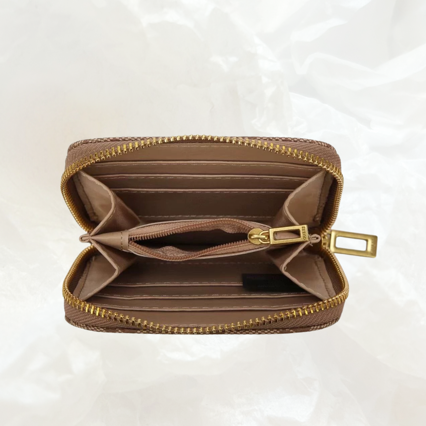 GUESS Dagan Portemonnaie Geldbörse SMALL – beige braun