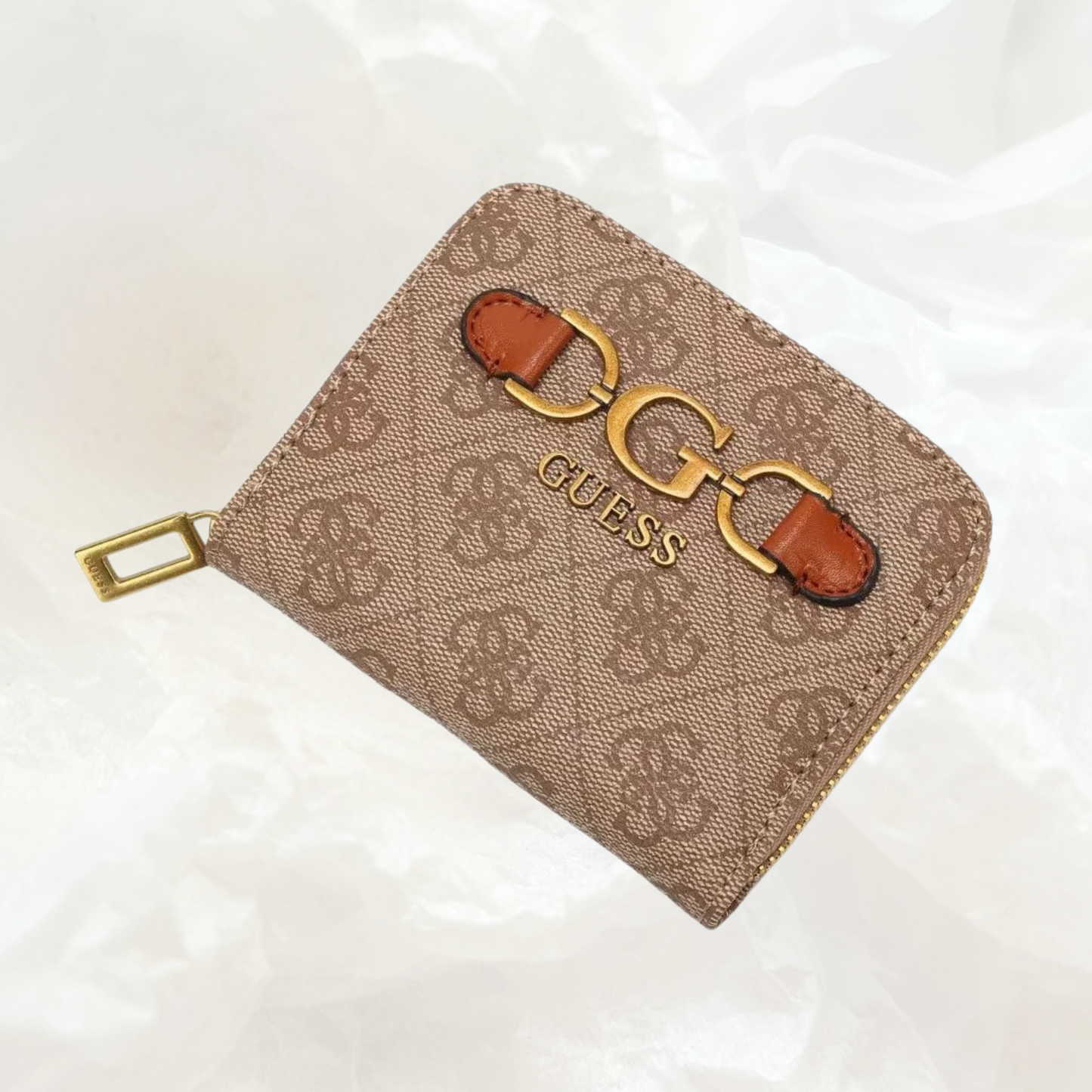 GUESS Dagan Portemonnaie Geldbörse SMALL – beige braun