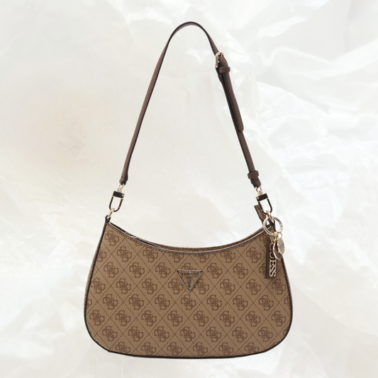 GUESS Noelle Top Zip Shoulder Bag Handtasche – latte brown braun
