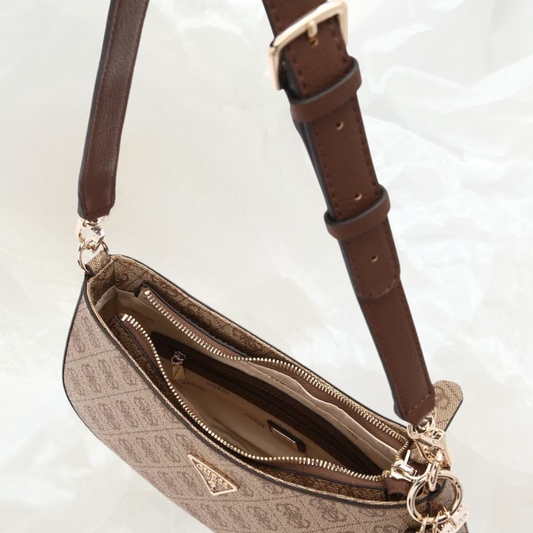 GUESS Noelle Top Zip Shoulder Bag Handtasche – latte brown braun