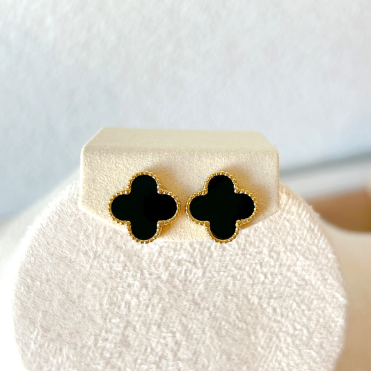 CLOVER stud earrings – Black