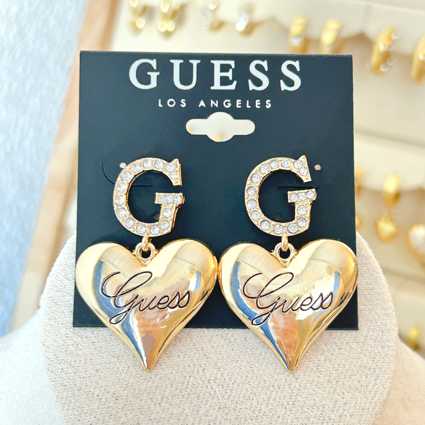 GUESS Heart Earrings – Gold