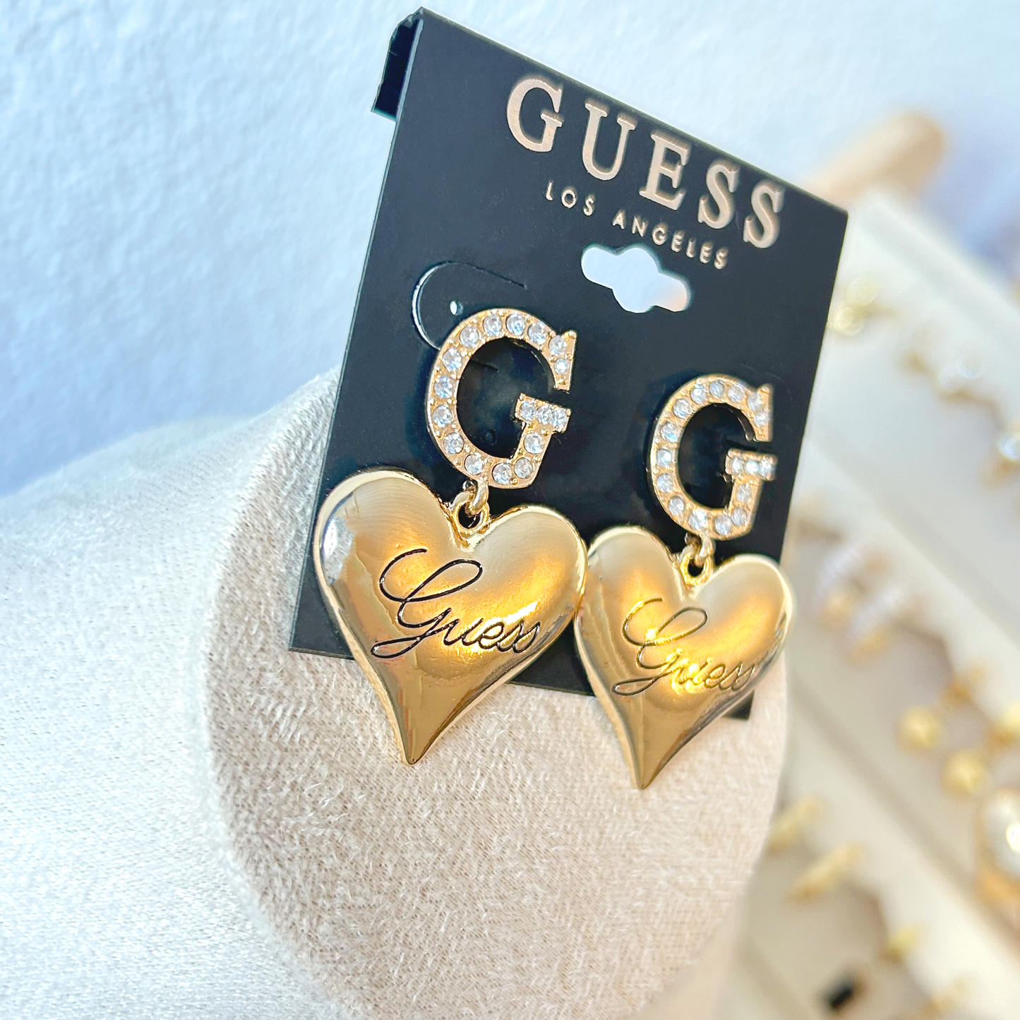 GUESS Heart Earrings – Gold