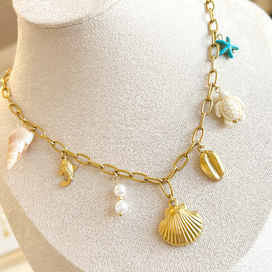 OCEAN TREASURES Charm Halskette – Gold