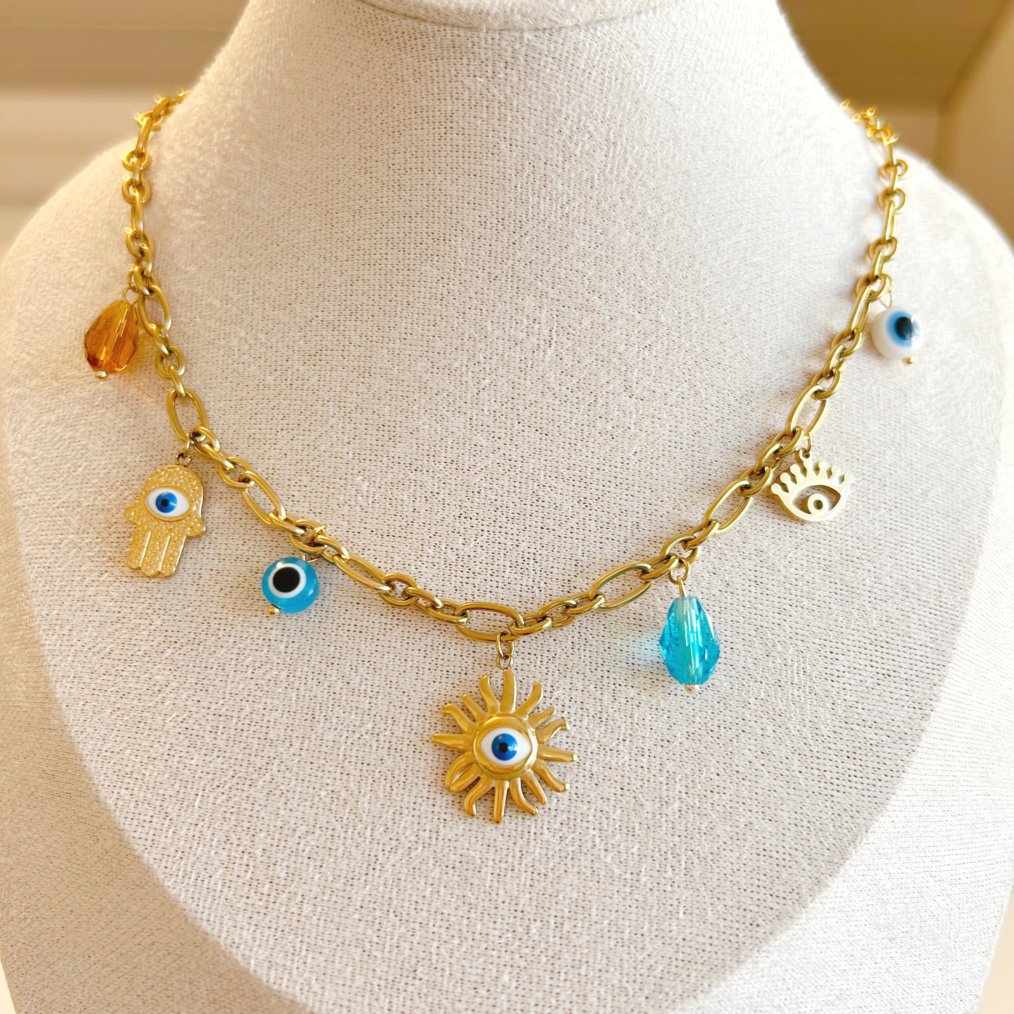 OCULUS SOLIS Charm Halskette – Gold