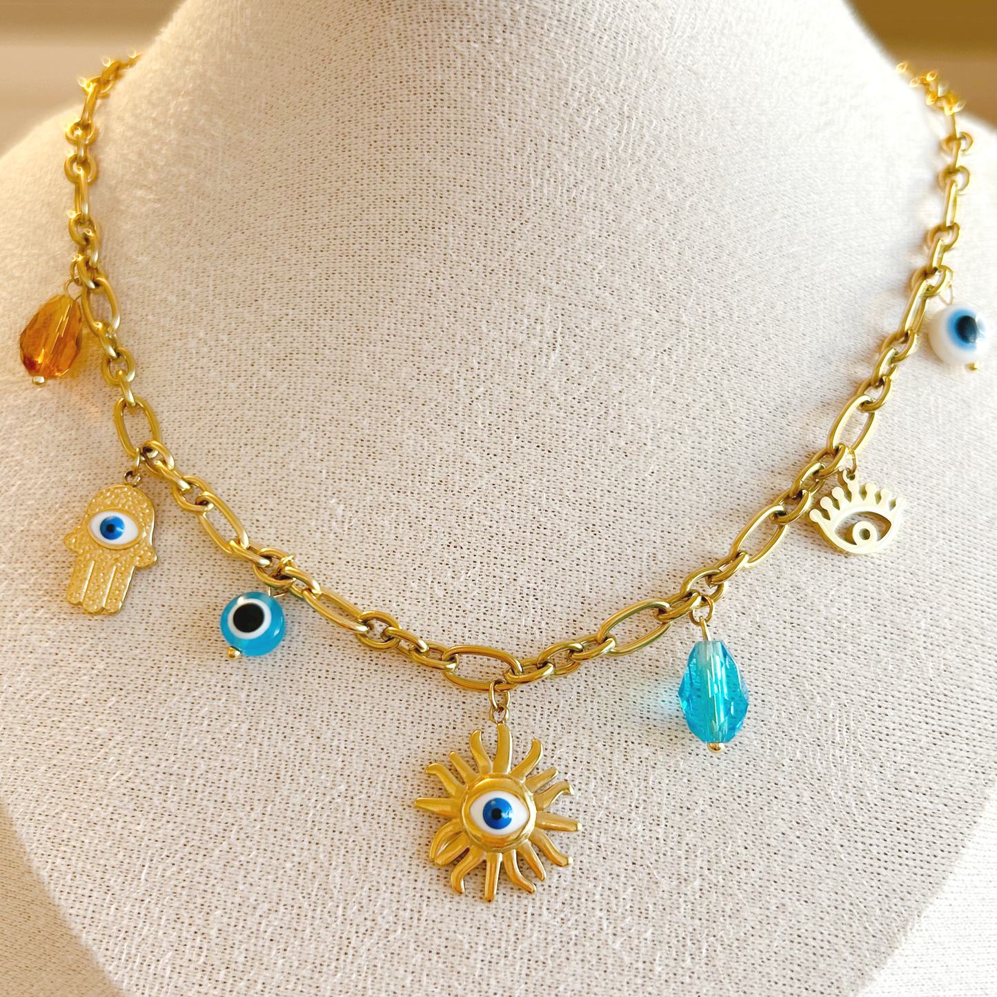 OCULUS SOLIS Charm Halskette – Gold