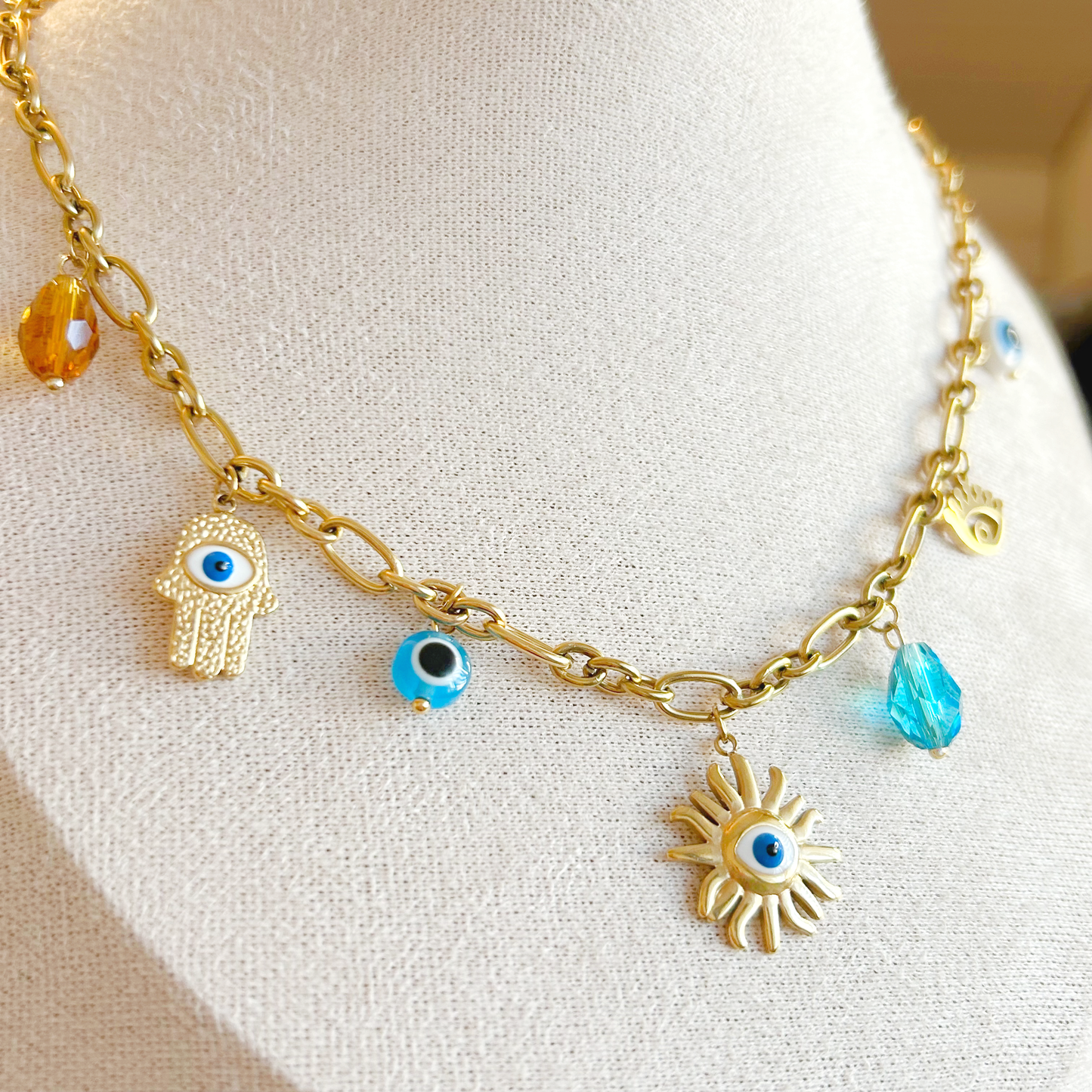 OCULUS SOLIS Charm Halskette – Gold