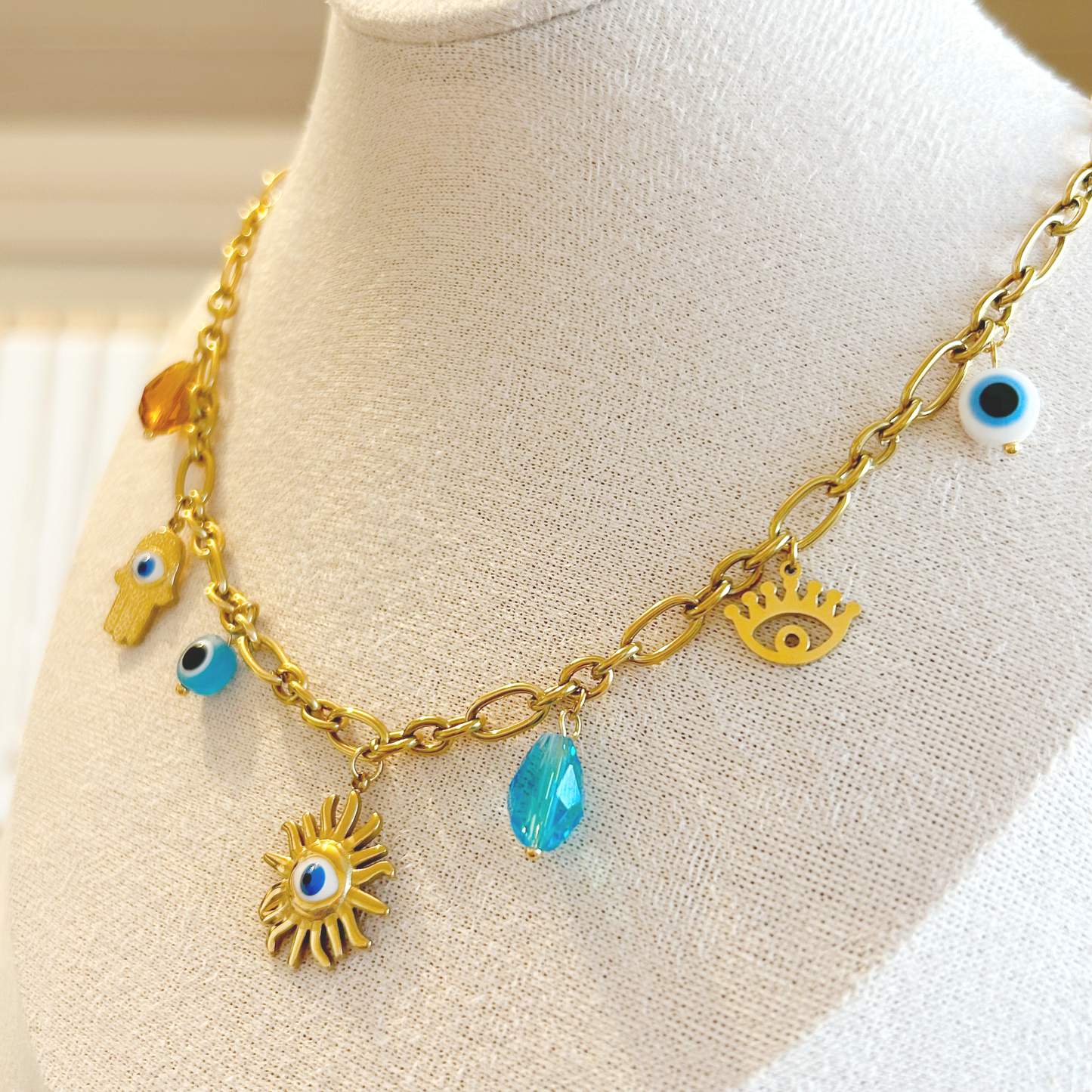 OCULUS SOLIS Charm Halskette – Gold