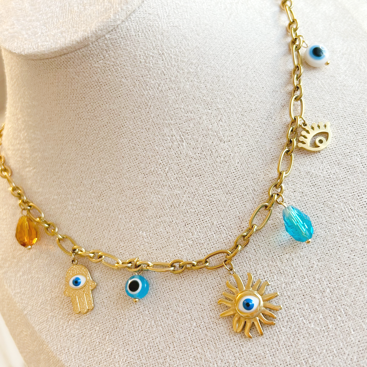 OCULUS SOLIS Charm Halskette – Gold