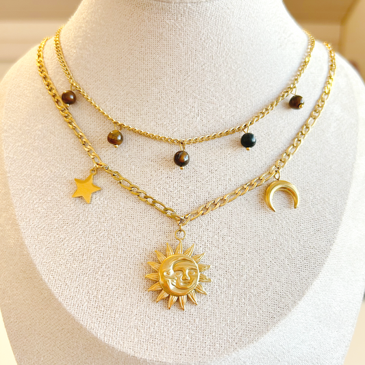 CELESTIAL VEIL Charm Halskette – Gold