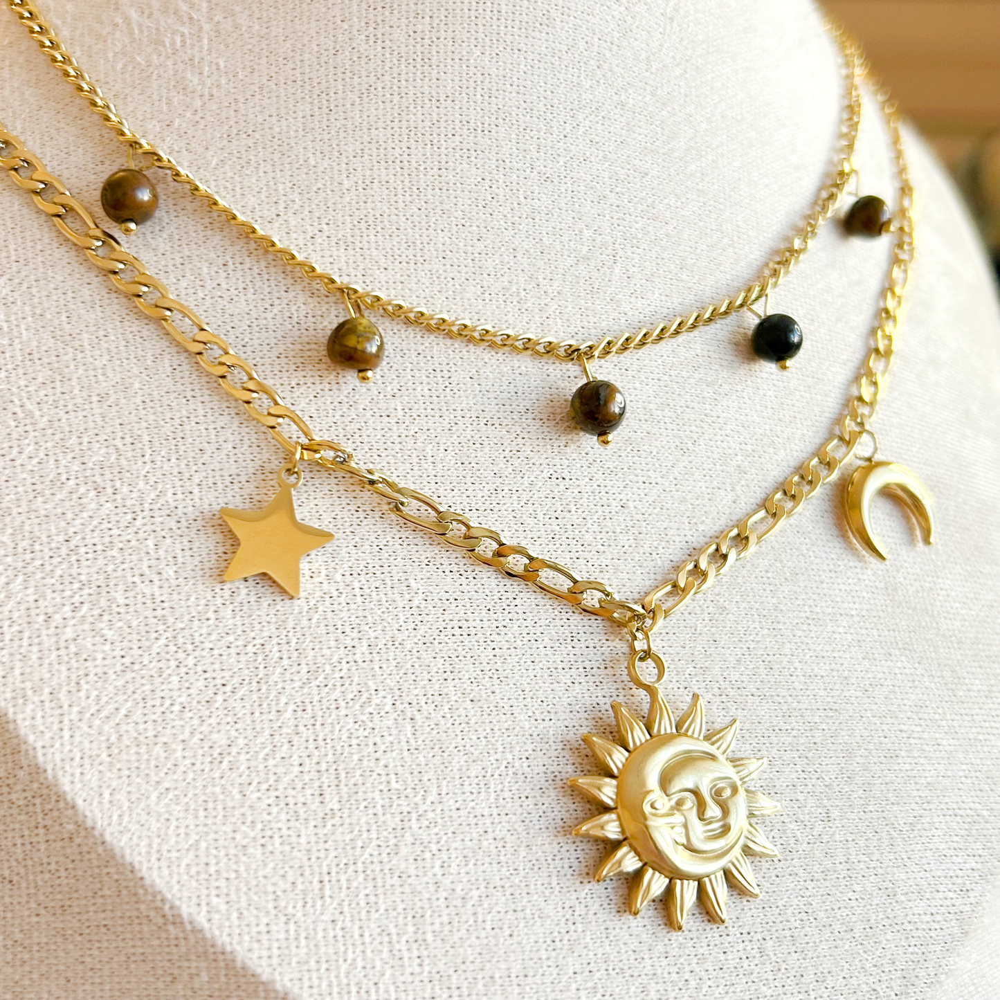 CELESTIAL VEIL Charm Halskette – Gold