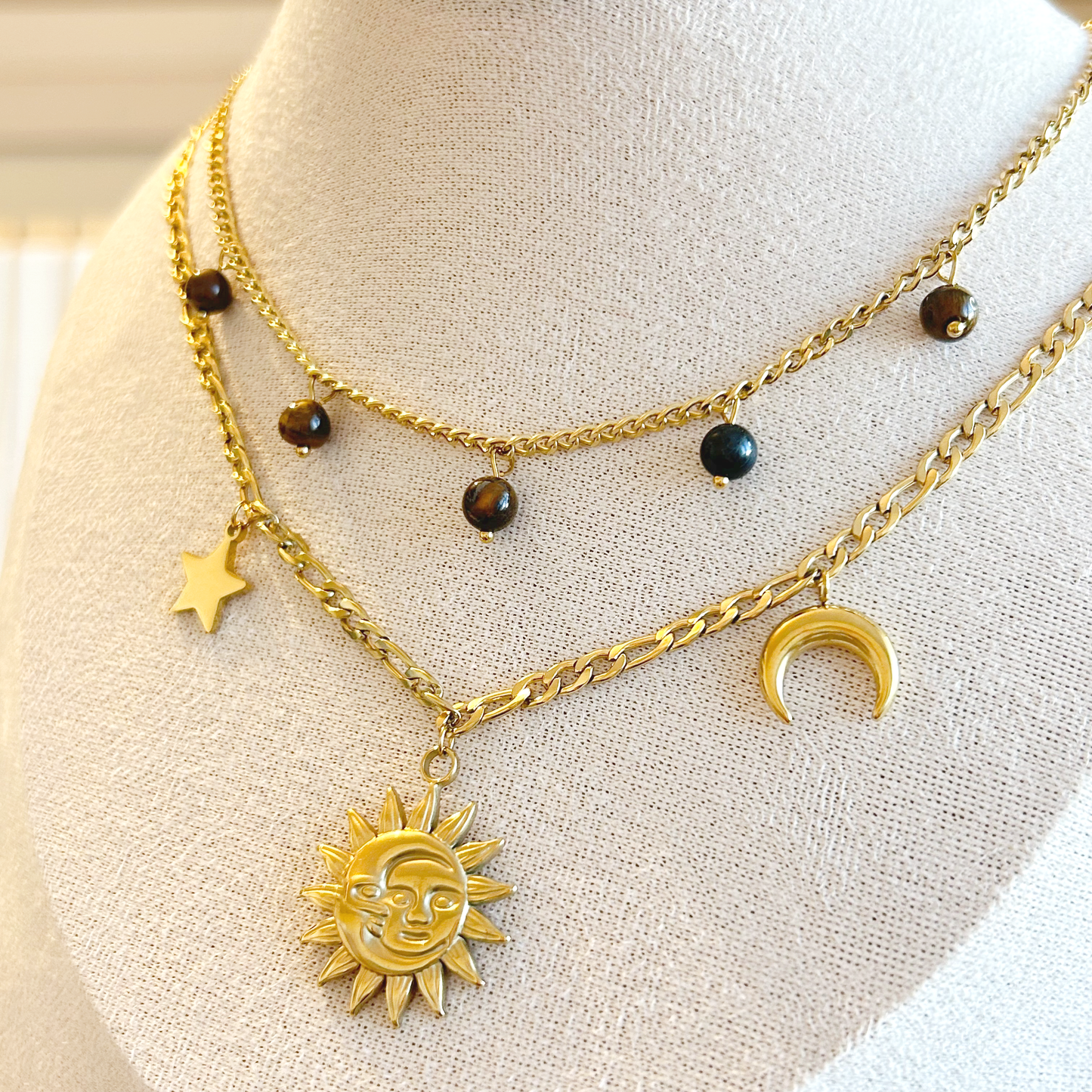 CELESTIAL VEIL Charm Halskette – Gold