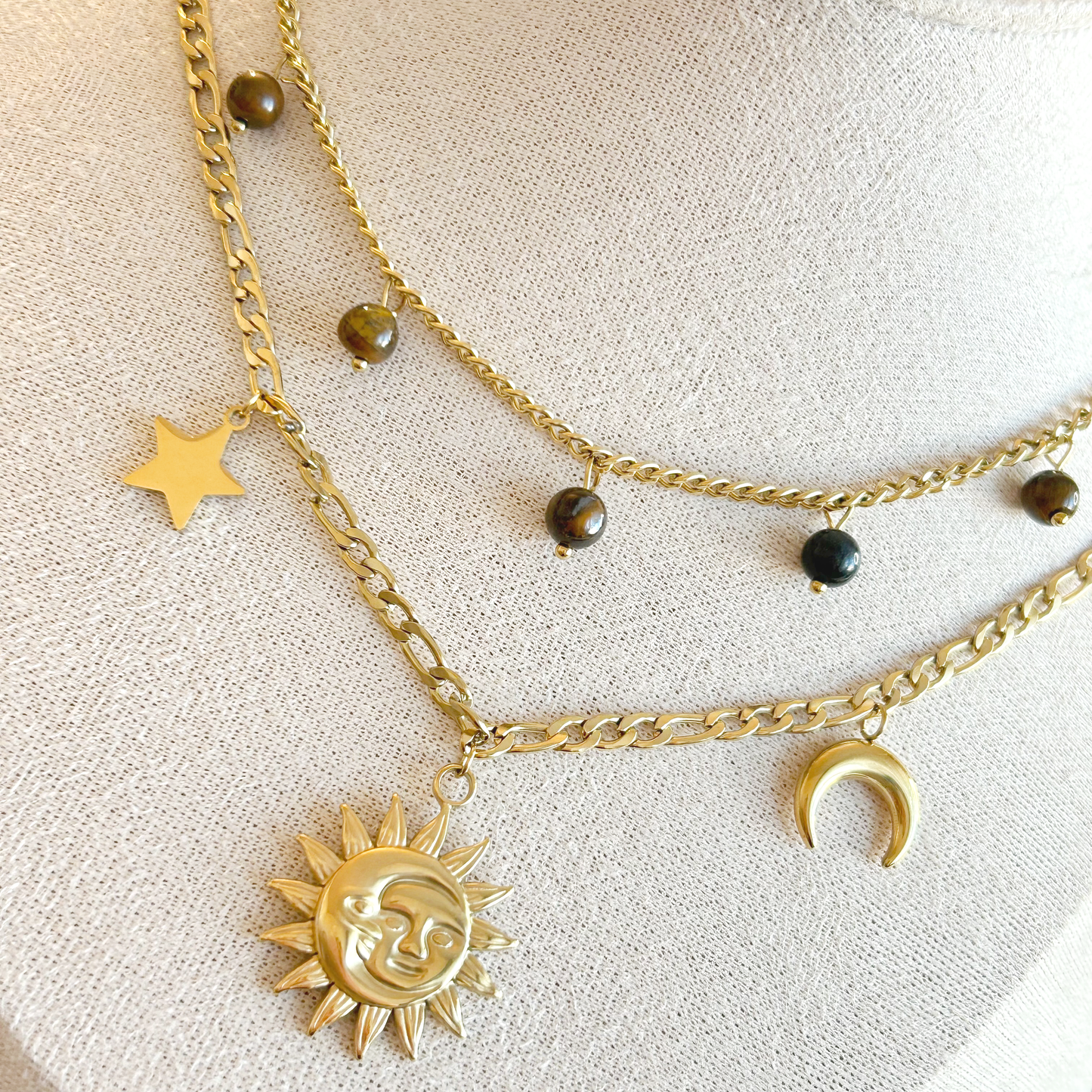 CELESTIAL VEIL Charm Halskette – Gold