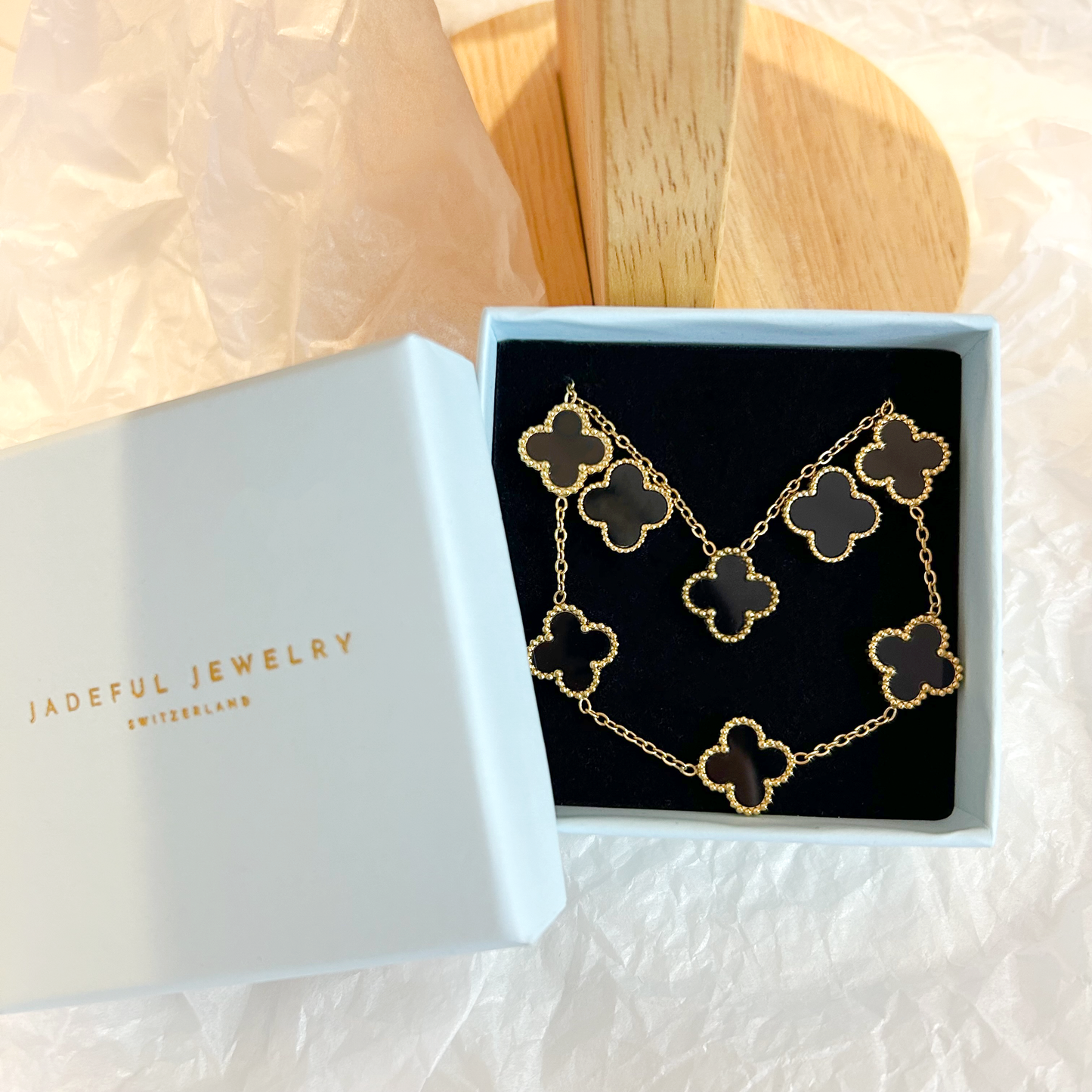 CLOVER jewelry set – black
