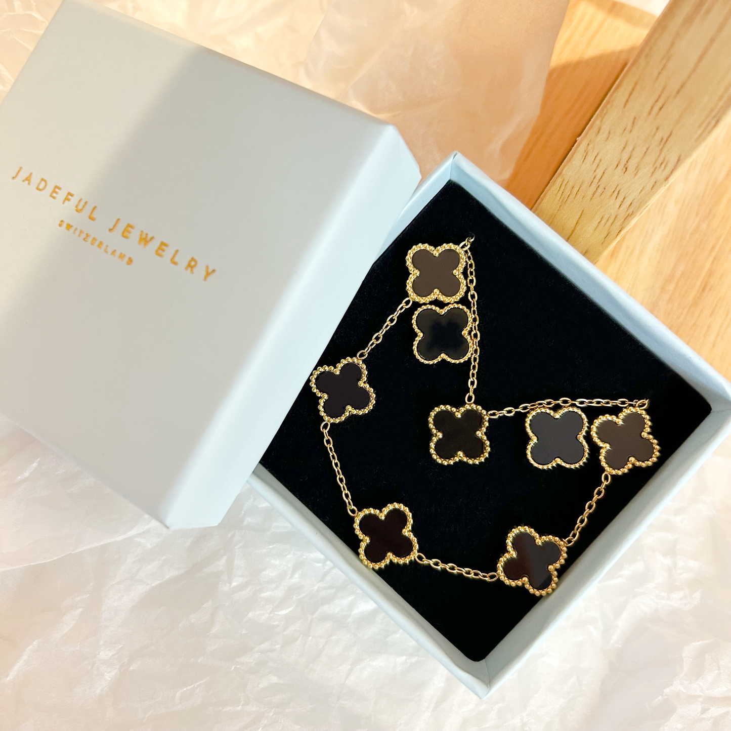 CLOVER jewelry set – black