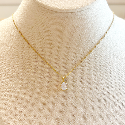 Radiant Drop Necklace – Gold 